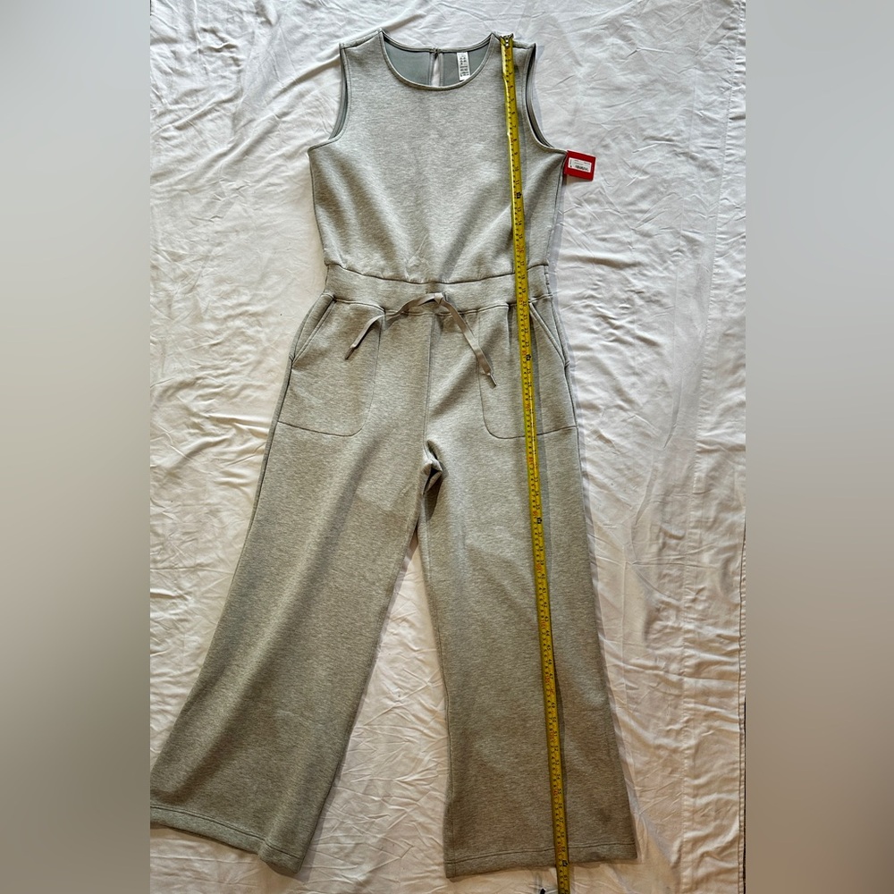 Spanx AirEssentials Light Grey Wide Leg Jumpsuit XL NWT - Picture 7 of 11